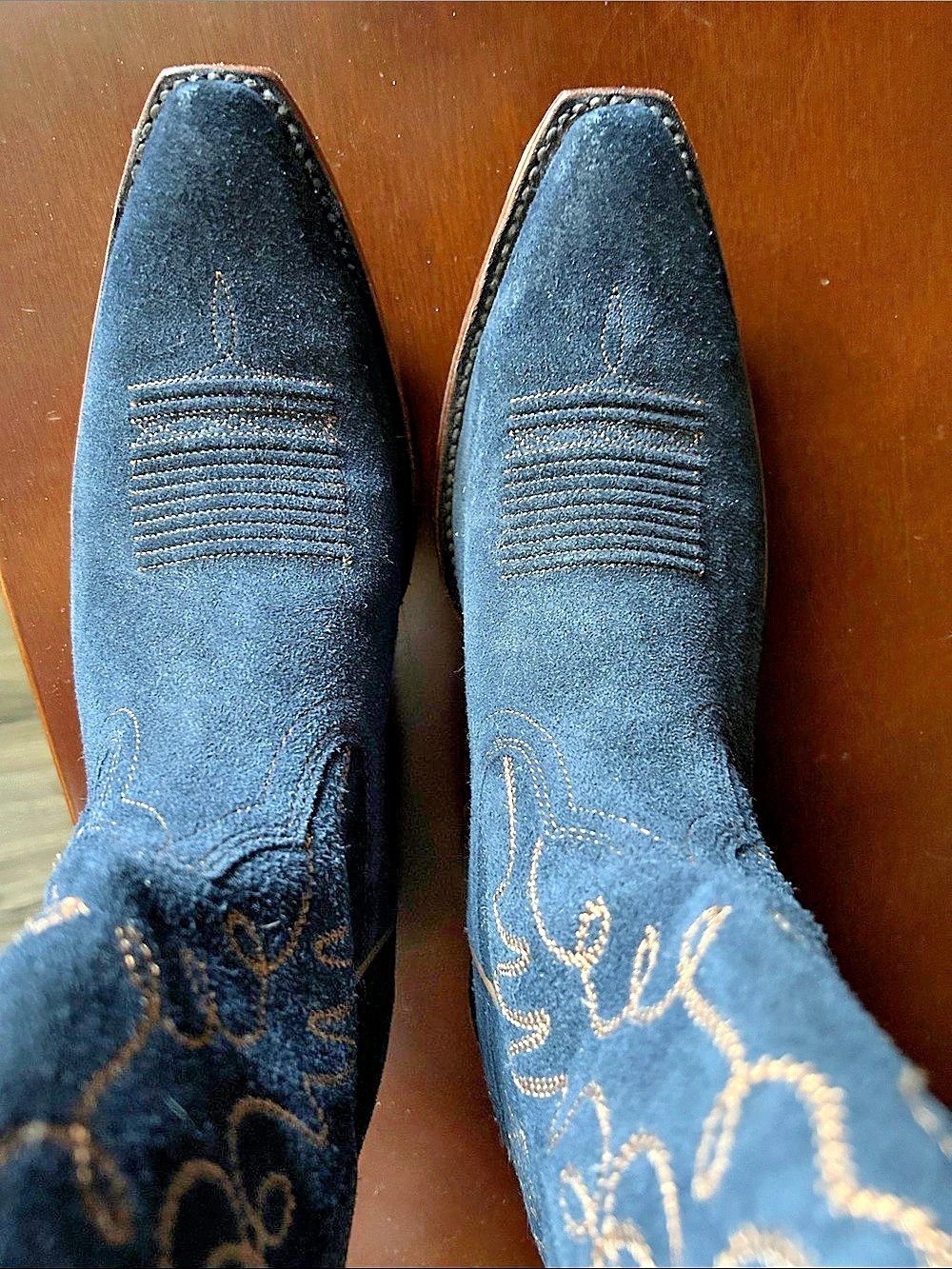 Ariat Heritage Western R Toe Embroidered Western Boots Blue US 8.5 B - Picture 4 of 6
